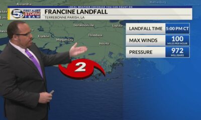 Francine Makes Landfall in Louisiana: 5 pm Wednesday Tropical Update