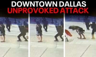 Man knocks out woman waiting at Downtown Dallas intersection, video shows