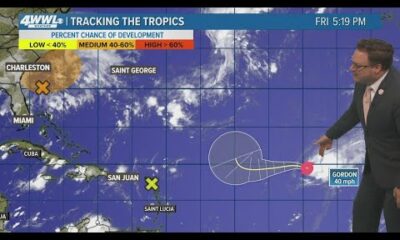 Friday 5PM Tropical Update: Tropical Storm Gordon expected to weaken across the Atlantic