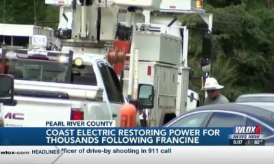 Coast Electric crews restore power for thousands following Hurricane Francine