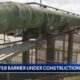 Saltwater barrier under construction in Mississippi river