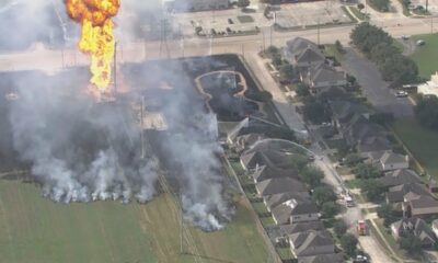 Pipeline explodes, catches fire in Houston suburb