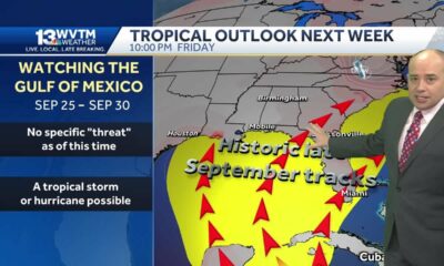 Alabama's forecast is hot and dry while we watch a developing tropical disturbance headed for the...