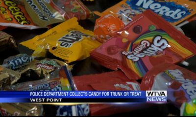 West Point Police Department collects candy for trunk or treat