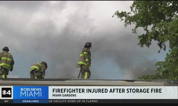 Firefighter injured after Miami Gardens storage facility blaze