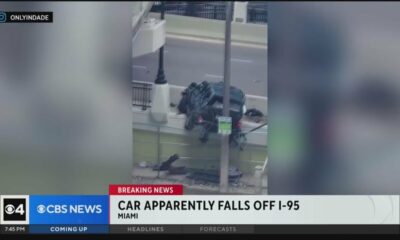 Car apparently falls off I-95 in Miami