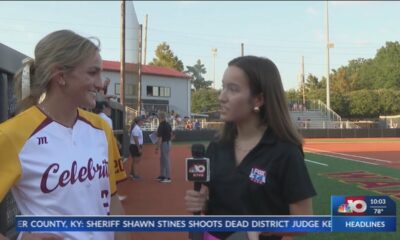 Jamie Lynn Spears competes against ULM softball team