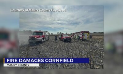 Fire damages Maury County cornfield