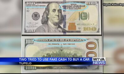 Tupelo Police: Pair tried to buy vehicle with counterfeit money