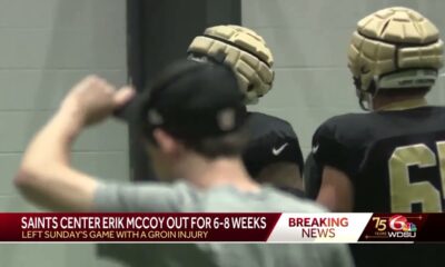 New Orleans Saints offense suffers major hit after center Erik McCoy suffers serious groin injury