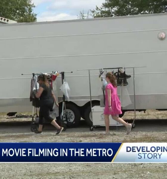 Movie filming in the metro