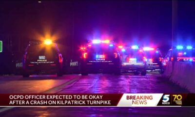 Oklahoma City police officer taken to hospital after crash on Kilpatrick Turnpike