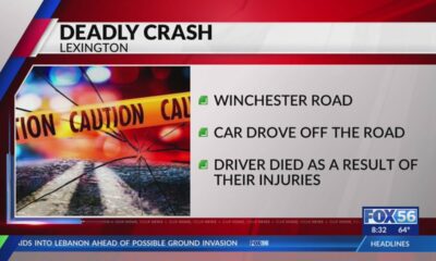 1 dead after car drove off roadway on Winchester Road in Lexington