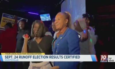 Sept. 24 Runoff Election Results Certified | October 1, 2024 | News 19 at 10 p.m.