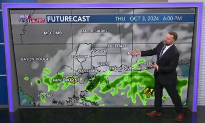 Scattered showers and a few thunderstorms possible Thursday evening into Friday