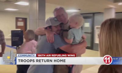 Members of 186th Air Refueling Wing welcomed back home