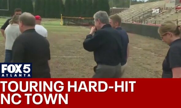 NC governor tours hard-hit town of Canton | FOX 5 News