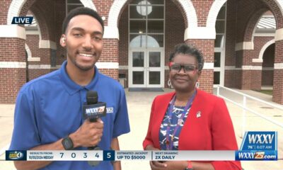 WXXV News 25’s Everett Ganier Jr. at Pass Christian School District Pep Rally Celebration