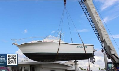 Missing boat found in driveway almost a mile away after Hurricane Helene