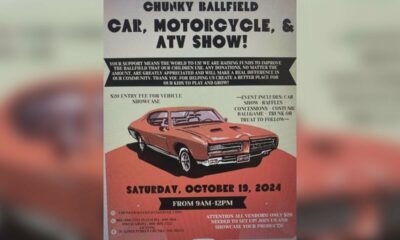 Chunky Ballfield to host Car, Motorcycle, & ATV Show along with their Fall Festival