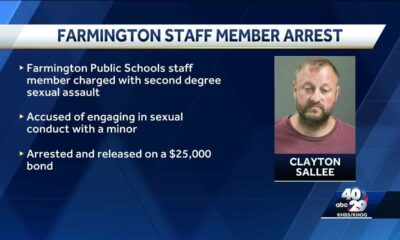 Farmington schools staff member arrested, accused of engaging in sexual conduct with a minor