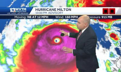 Category 5 Hurricane Milton to hit near Tampa Wednesday night and Alabama watches a cold front