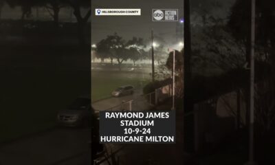 Winds and rain continue in Tampa near Raymond James Stadium.