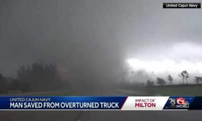 United Cajun Navy rescues driver after truck overturns in apparent tornado in Florida