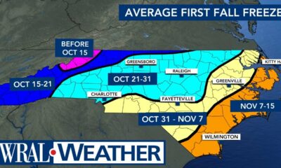 North Carolina Forecast: Coldest morning since April on Friday before pleasant, sunny afternoon