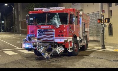 Two fire trucks crash into each other in Downtown Memphis