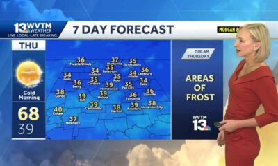 Areas of frost are possible in Alabama the next couple of mornings