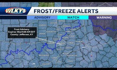 Shower chances Tuesday, frost advisory for Wednesday