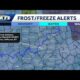 Shower chances Tuesday, frost advisory for Wednesday