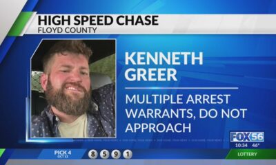 Wanted Floyd County man reportedly leads police on 120+ mph chase, reports his truck stolen