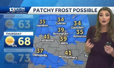 Coldest air so far this season is moving into Alabama, The weather forecast is chilly tomorrow an…