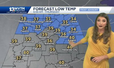 Frost advisory for parts of Alabama on Thursday morning with temperatures in the 30s, Warming wit…