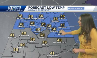 Frost Advisories stretch across North Alabama Thursday morning, warmer weather is in the forecast…