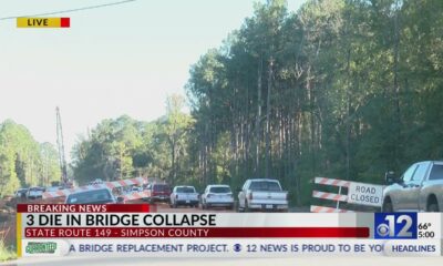 3 die after Strong River bridge collapses in Simpson County