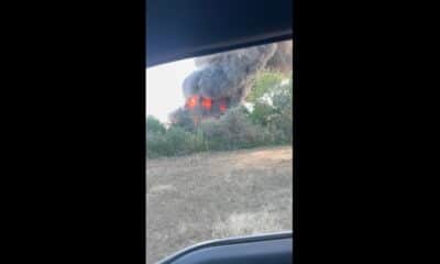 VIDEO: Fire at recycling center near Rogers airport