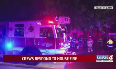 Oklahoma City firefighters knock down house fire