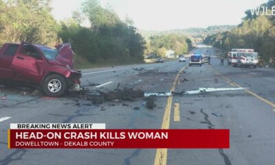 Head-on crash in Dowelltown kills woman