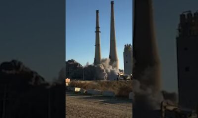 Duke Energy implodes boiler room building at Old Gallagher Plant in New Albany