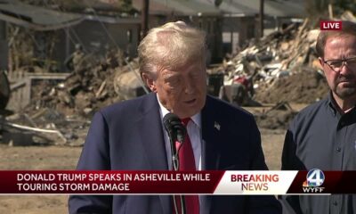 Former President Donald Trump speaks in Asheville