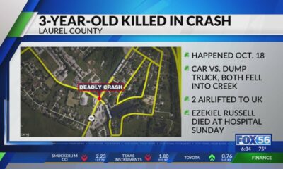 3-year-old dies after crash in Laurel County, 1 seriously injured