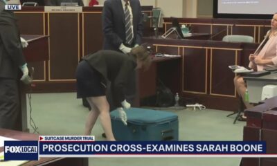 Sarah Boone closes suitcase in front of jury