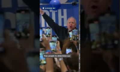 Tim Walz speaks at Duke University on the election campaign trail