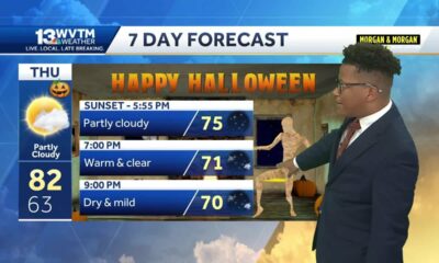 Halloween in Alabama looks warmer than normal, followed by the potential for rain Friday