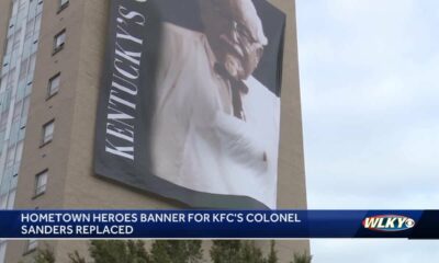 Hometown Heroes banner for KFC's Colonel Sanders replaced