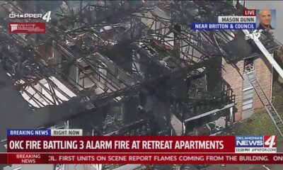 OKC Fire battling 3 alarm fire at Retreat apartments