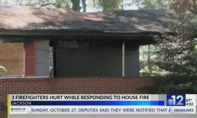 Three firefighters injured while responding to Jackson house fire